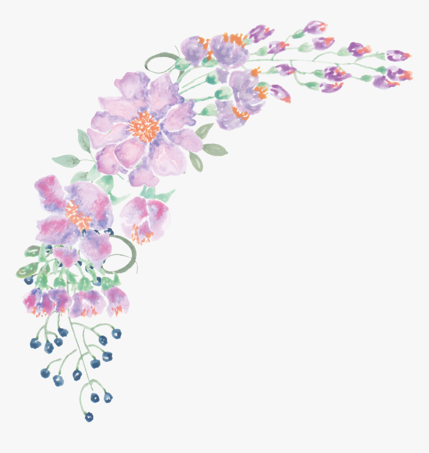 Floral Design Watercolour Flowers - Hd Watercolour Flower, HD Png Download