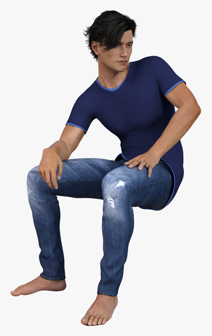 Man Tube Isolated Free Photo - Homem Sentado Png, Transparent Png