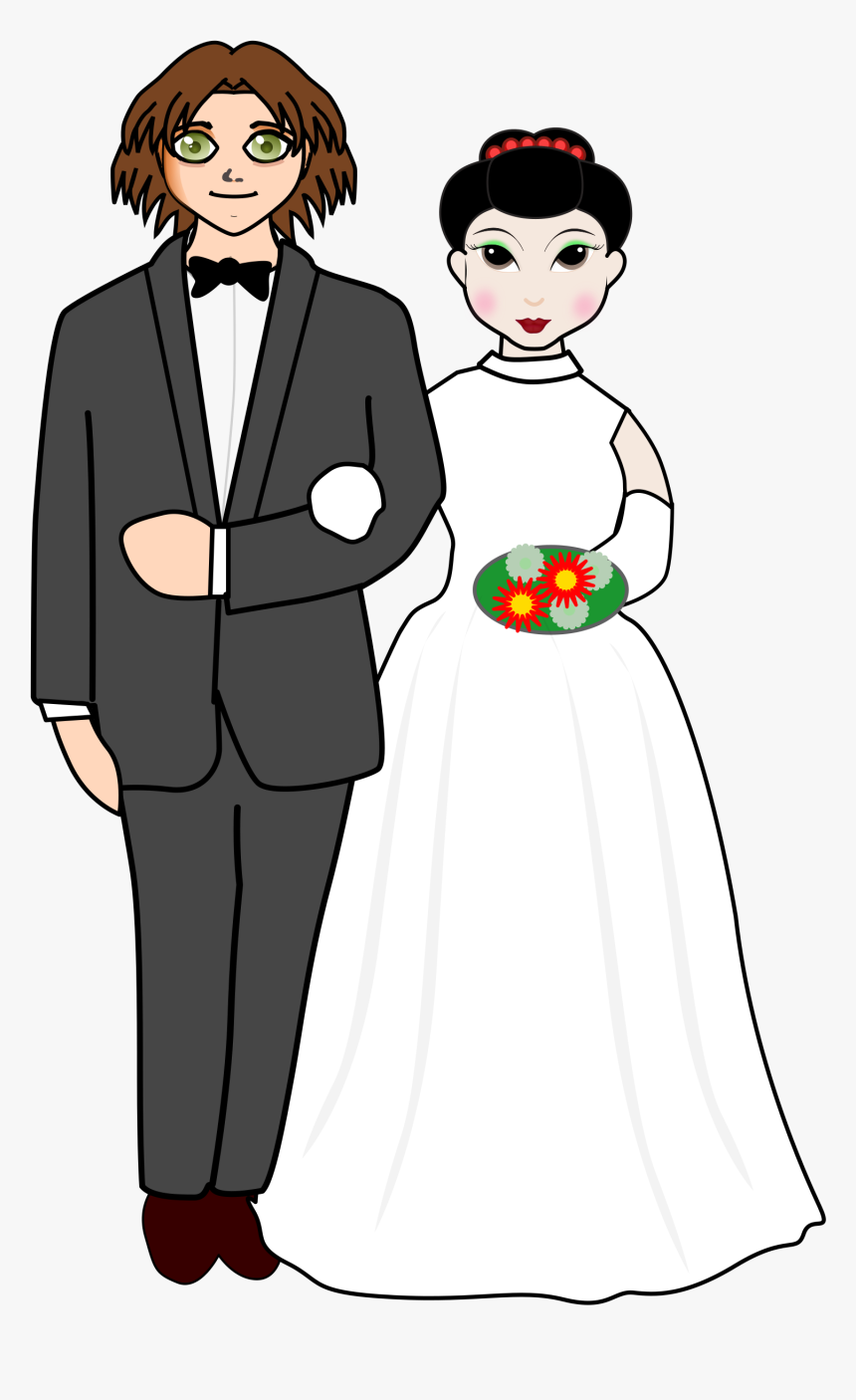 Clipart Girl Wedding - Married Couple Clipart, HD Png Download