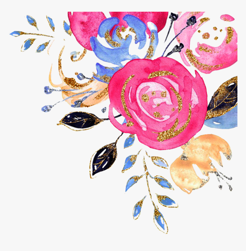 Png Flowers Watercolor Corner, Transparent Png