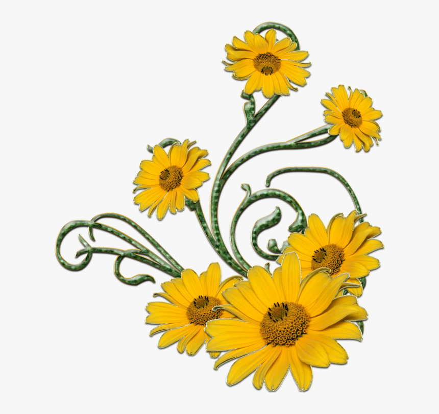Yellow Flowers Esfiro Cat - Green And Yellow Flowers Png, Transparent Png