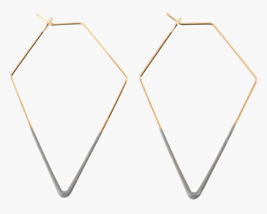 *dipped Triangle In Light Gray Earrings - Earrings, HD Png Download