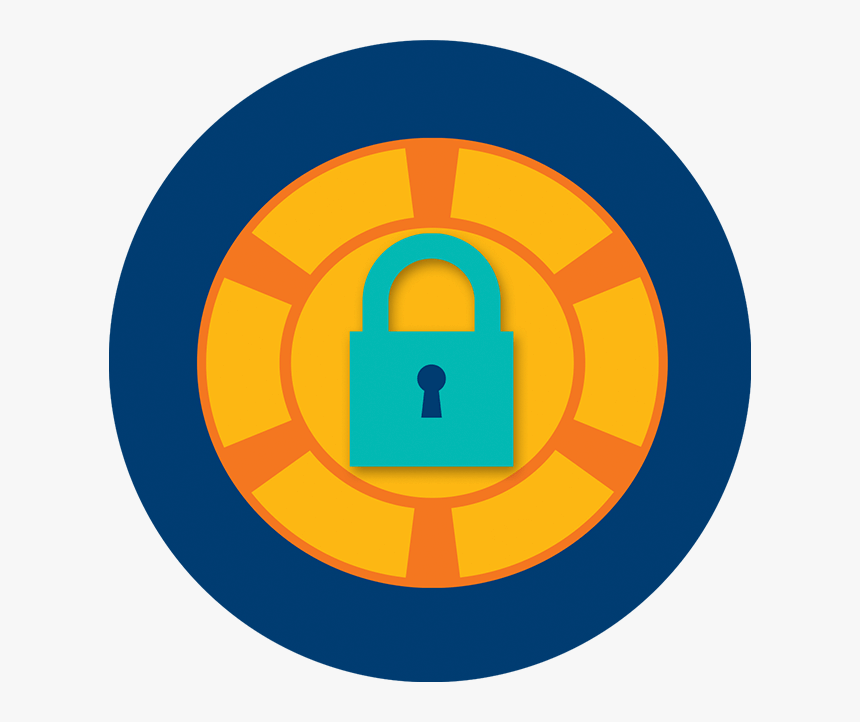 A Poker Chip With A Lock Placed In The Middle - Circle, HD Png Download