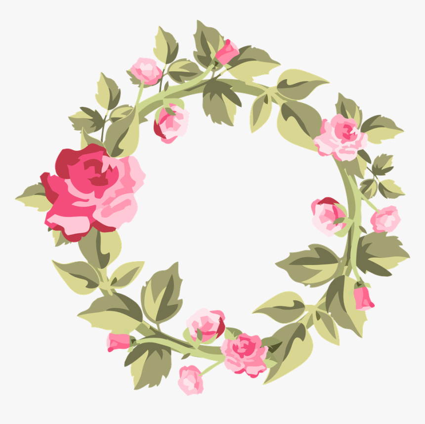 Shabby Chic Flower Wreath, HD Png Download