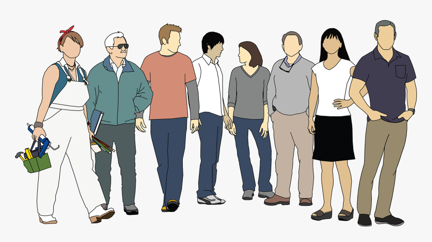 Crowd Drawing Standing - Free Sketchup People, HD Png Download