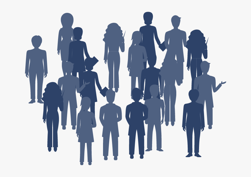 Silhouette Of Group Of People Graphic - Silhouette, HD Png Download