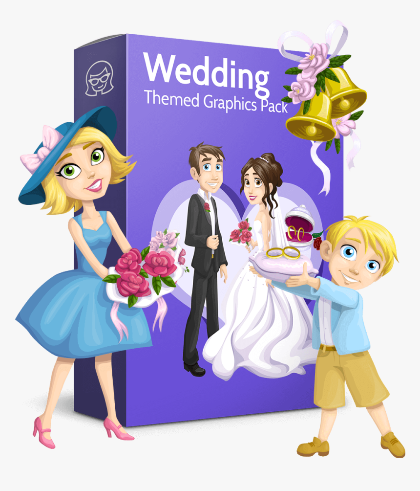 Animation Vector Wedding - Cartoon, HD Png Download