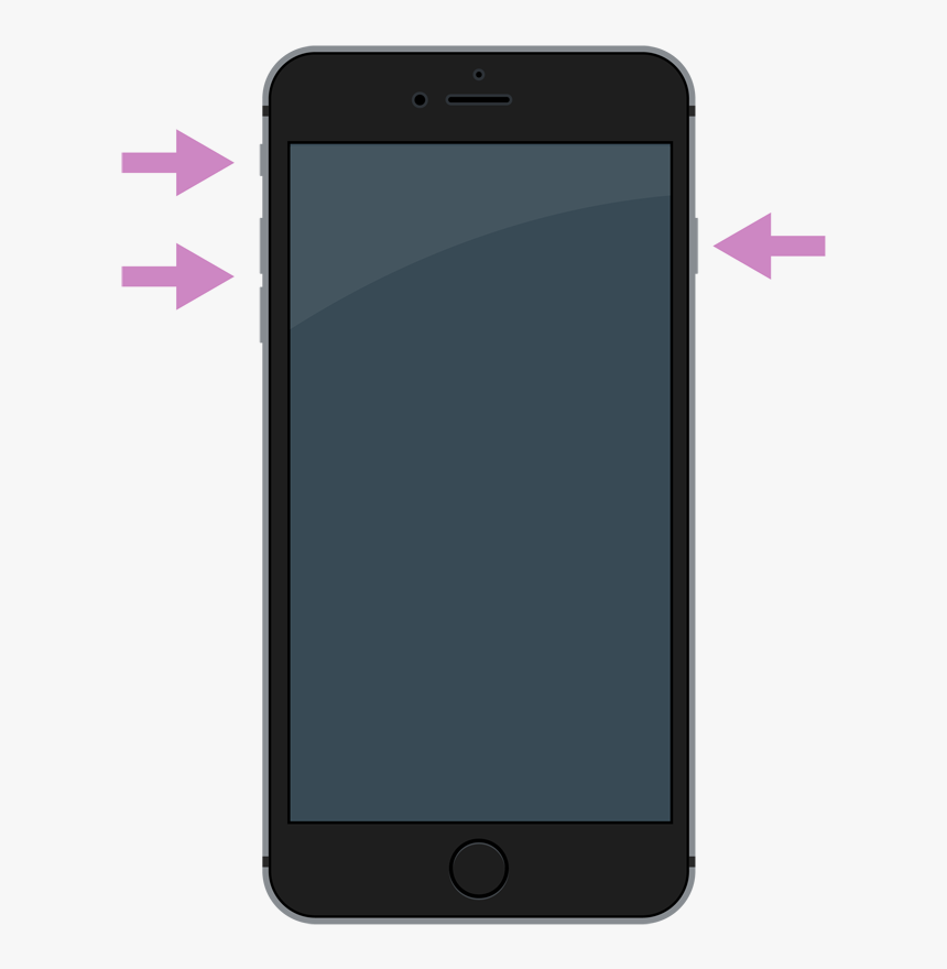 A Smarthphone With The Location Of Buttons And Plugs - Iphone, HD Png Download