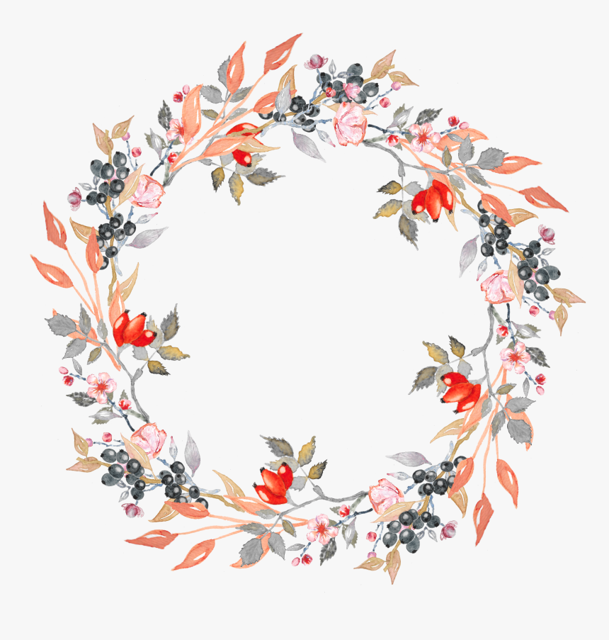 Fall Leaves Wreath Png, Transparent Png