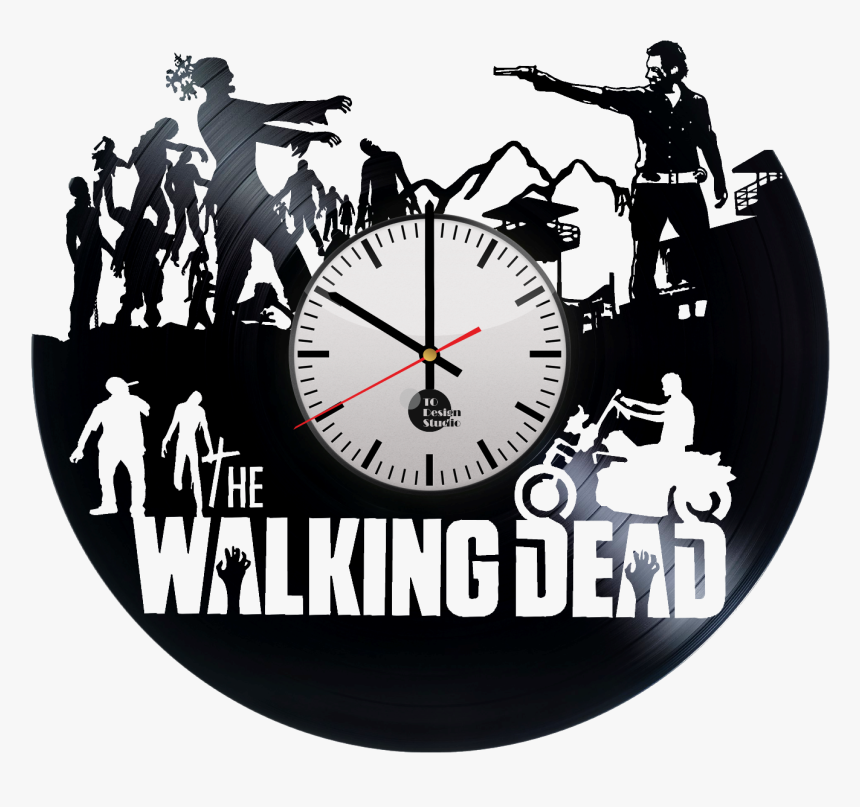 The Walking Dead Handmade Vinyl Record Wall Clock Fan - Walking Dead Record Clock, HD Png Download