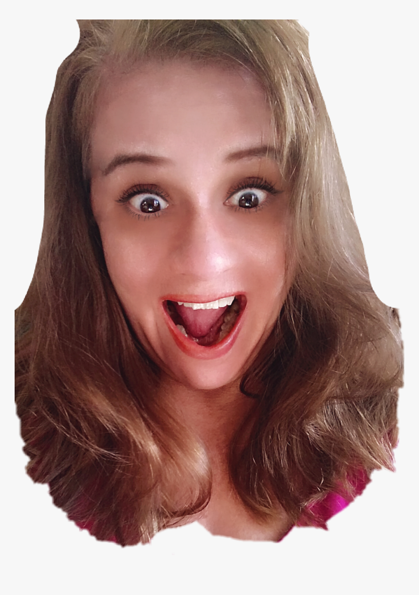 #face #woman #surprised #excited, HD Png Download