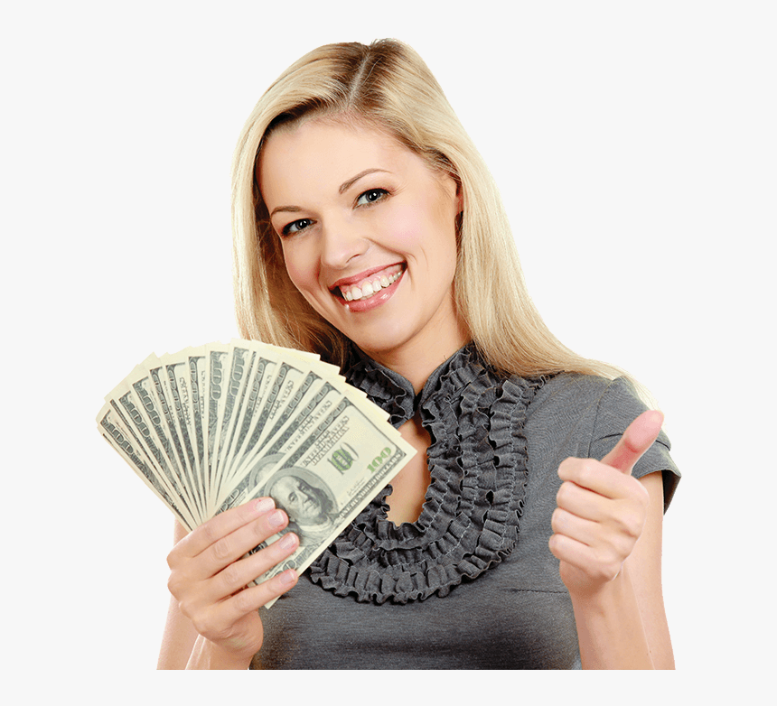 Money With Girl Png, Transparent Png