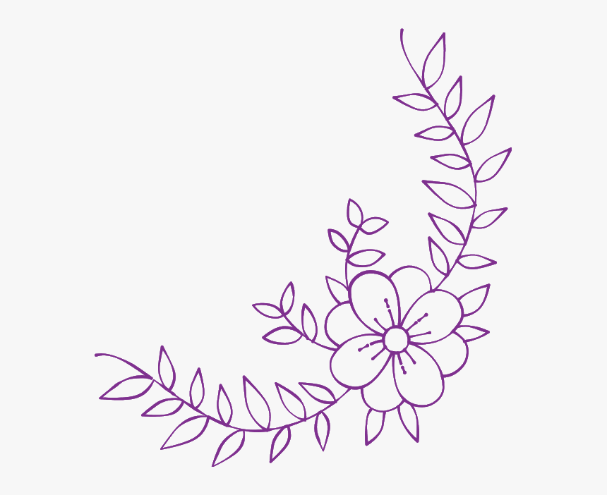 #purple #florals #flowers #leaves #vines 
#divider - Line Art, HD Png Download