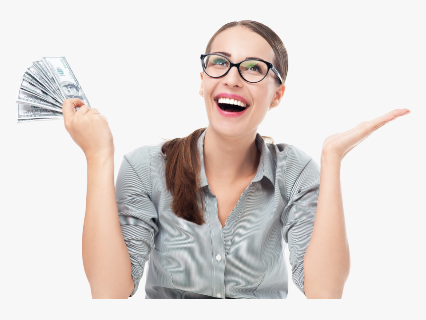 Girl With 100 Dollars - Girl, HD Png Download