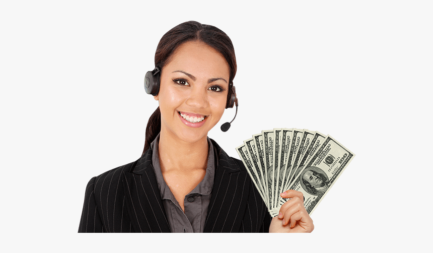 Business Woman And Mony Png, Transparent Png