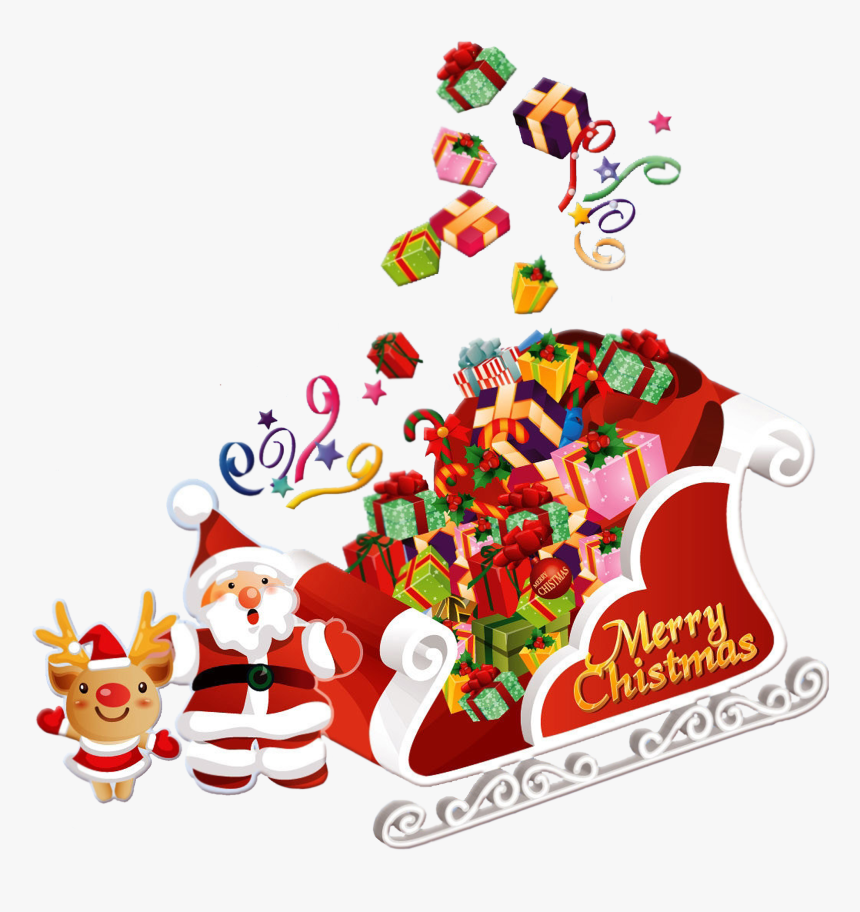 Santa Sleigh Png - Merry Christmas Images 2018 Hd, Transparent Png