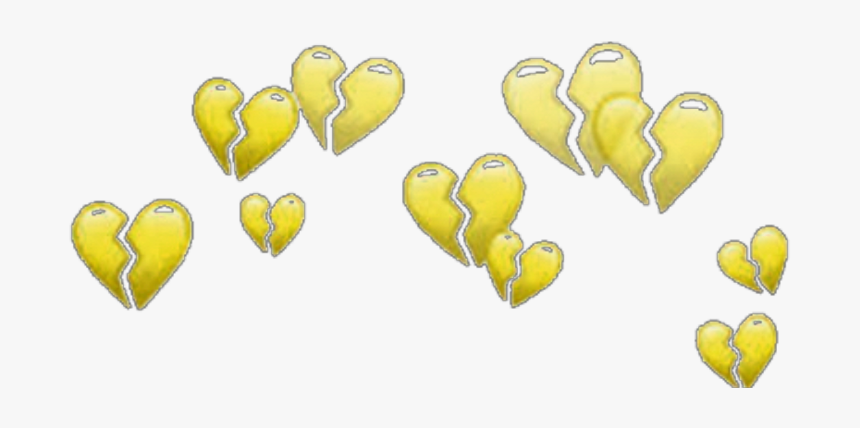 #yellow #hearts #heart #heartcrown #crown #heartbroken - Heart, HD Png Download