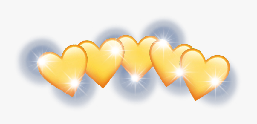 #yellow #hearts #yellowhearts #heartcrown #heartcrownsticker - Heart, HD Png Download