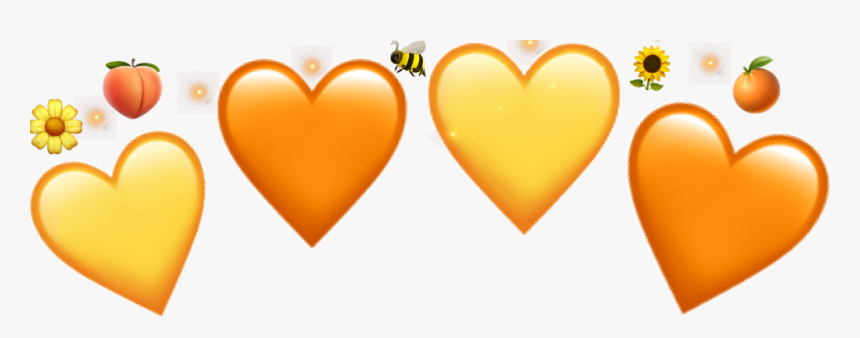 #yellow #yellowheart #orange #orangeheart #crown #crownheart - Heart, HD Png Download