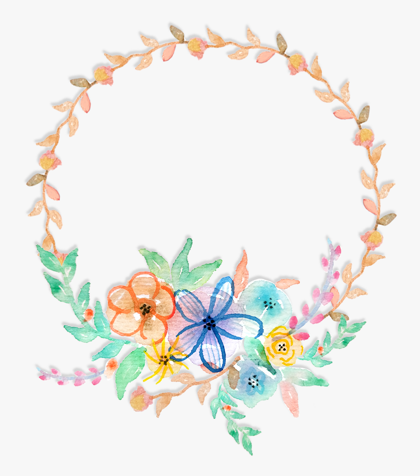#wreath #rose #flowers #circle #watercolor #handpainted - Floral Design, HD Png Download