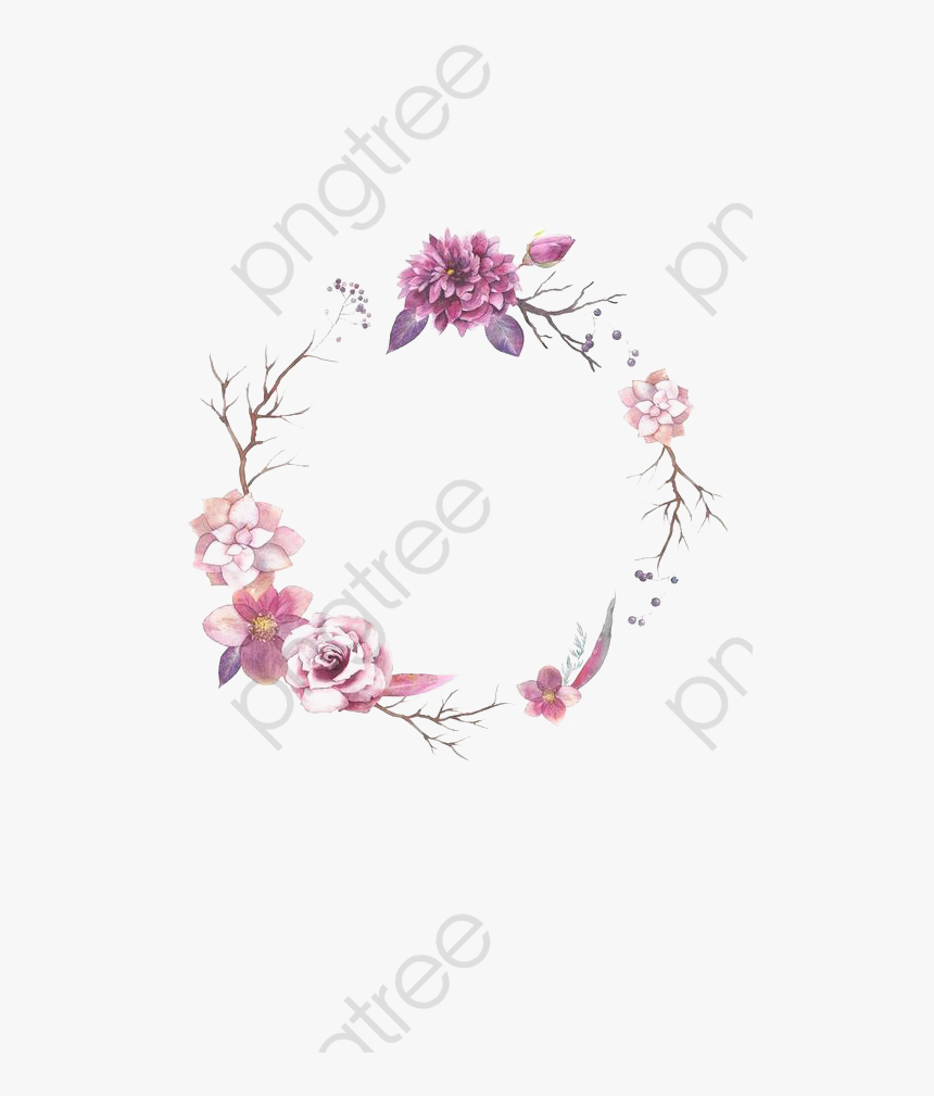 Flower Border Png Round Clipart Watercolor Flowers - Capa Para Destaque Do Instagram Pensamento, Transparent Png