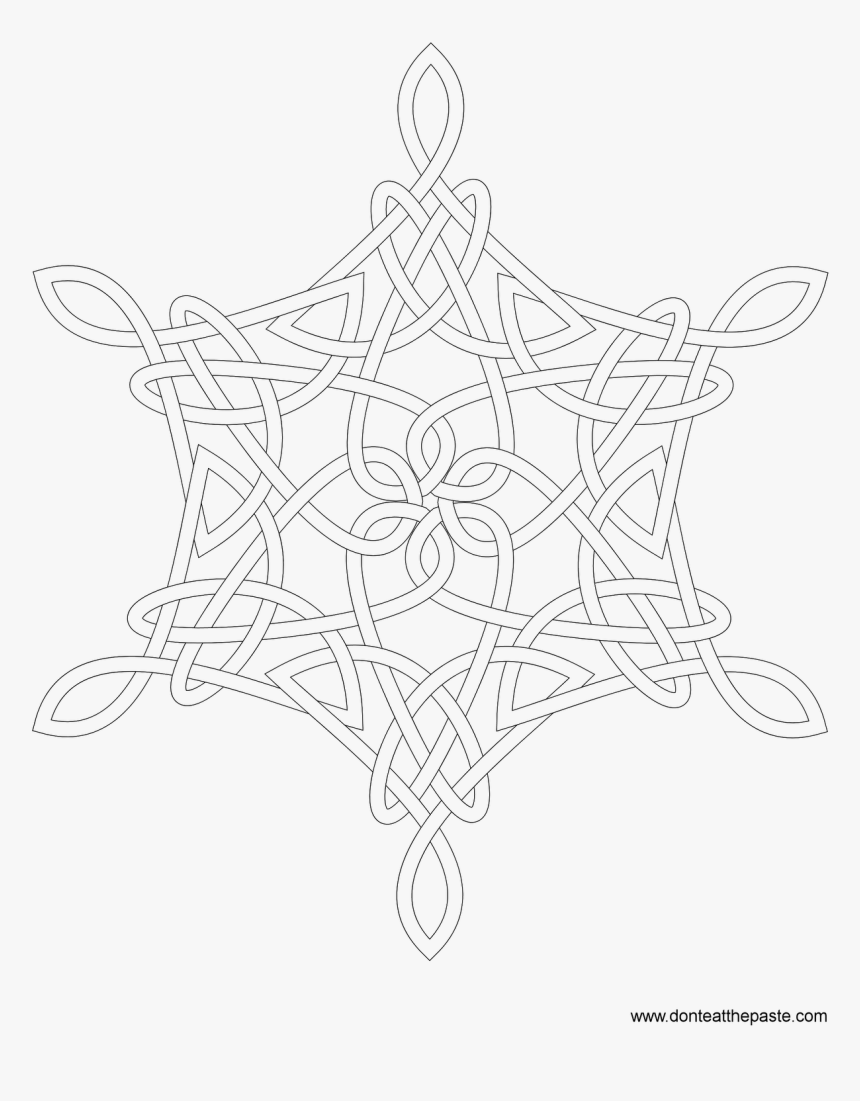 Snowflake Clipart Color Black And White Snowflake Mandala - Sketch, HD Png Download