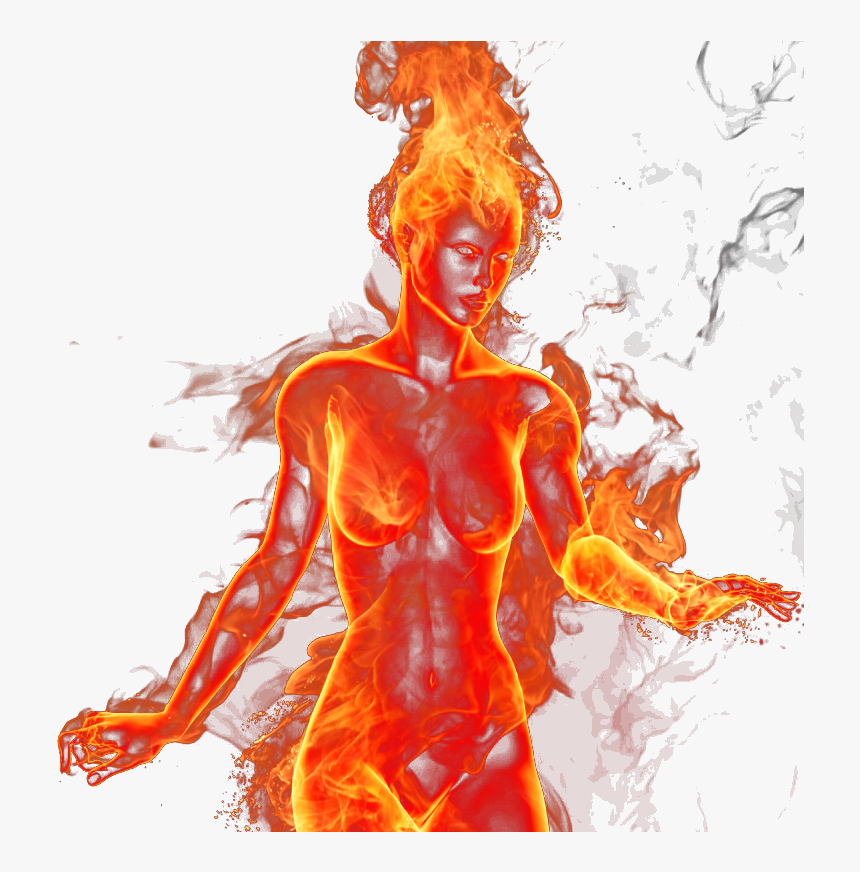 Girl On Fire Transparent , Png Download - Fire Girl Image Without Background, Png Download