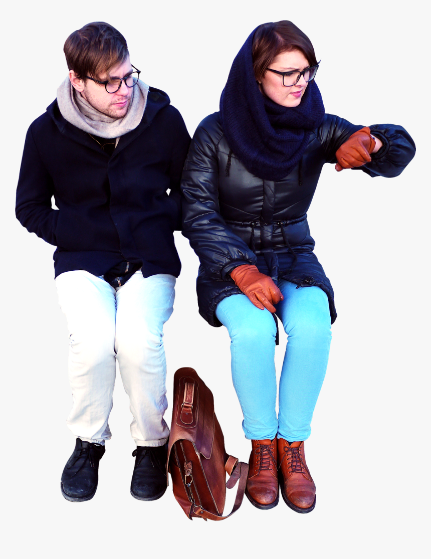 Winter Person Sitting Png, Transparent Png