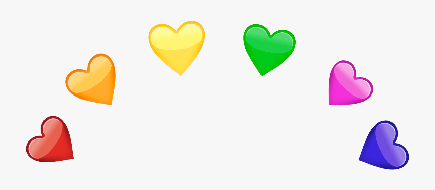 #rainbow #crown #heartcrown #colors #pride #cool #cute - Heart, HD Png Download