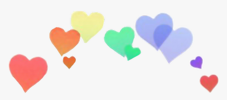 #rainbow #heartcrown #decoration #bynisha #red #orange - Snapchat Filter Png, Transparent Png