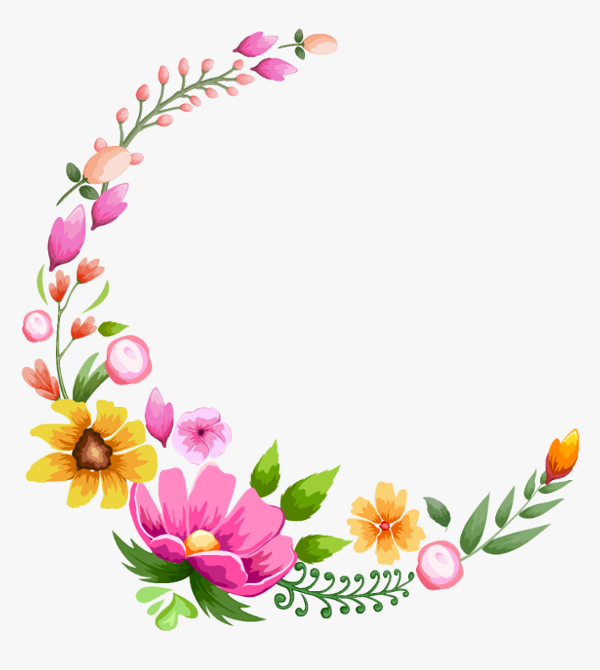 #bloom #pink #frame #flower #border #flowers #white - Flower Transparent Border Stickers, HD Png Download