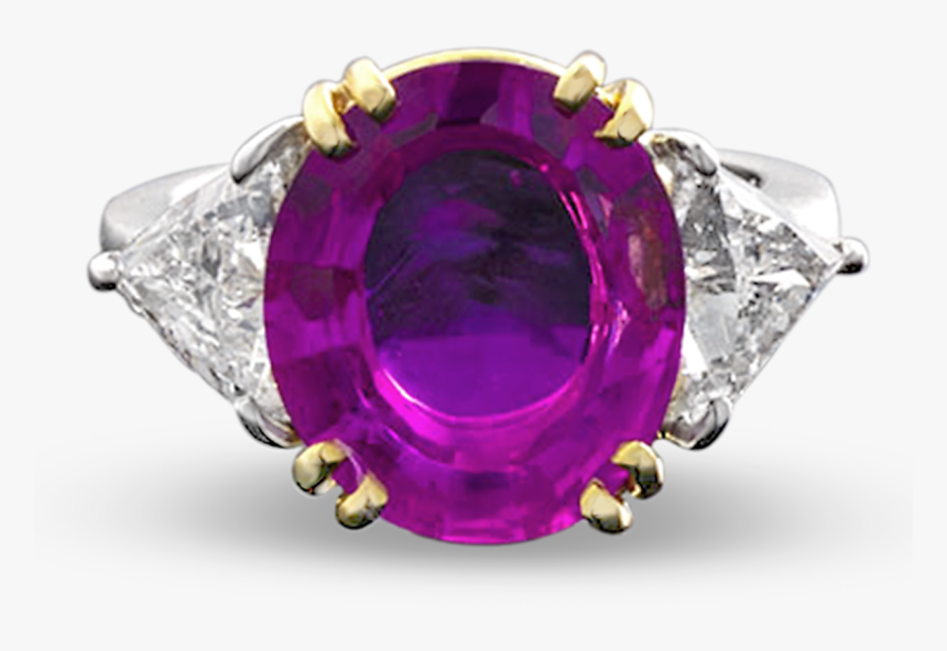 Burma Pink Sapphire And Diamond Ring, - Purple Pink Sapphire Ring, HD Png Download