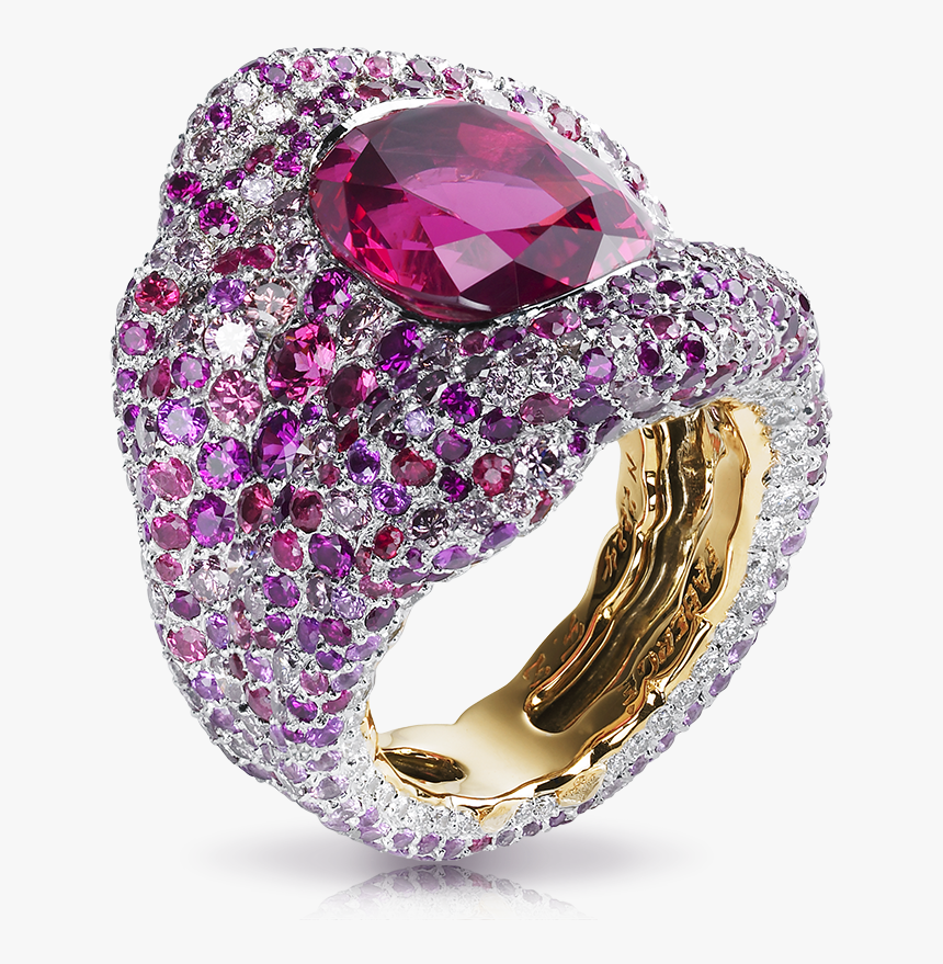 Vagabonde Drapée Rosée Ring Features 728 Stones, Including, HD Png Download