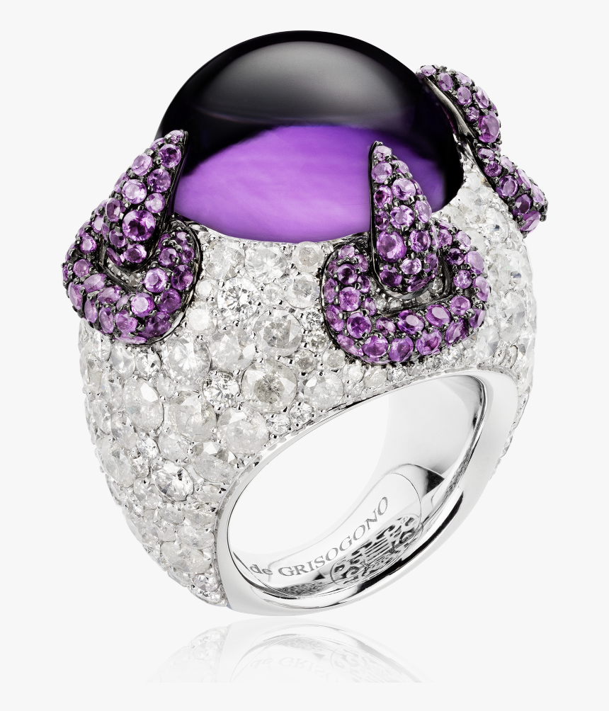 Amethyst Transparent White Diamond - Pre-engagement Ring, HD Png Download