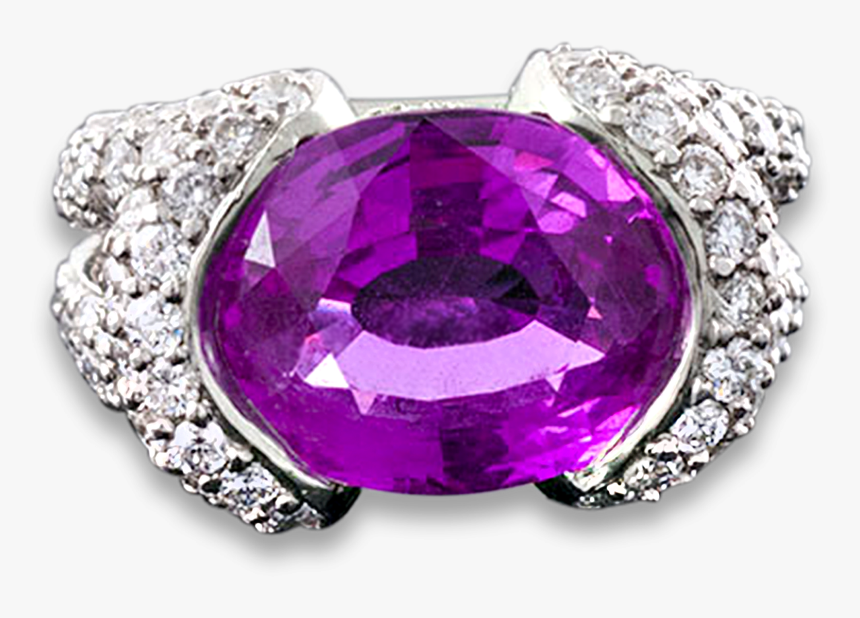 Pink Sapphire And Diamond Ring, - Diamond, HD Png Download