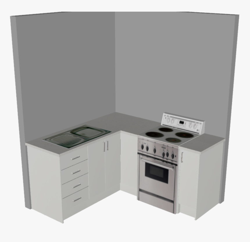 Small Kitchen 3d I Shape, HD Png Download