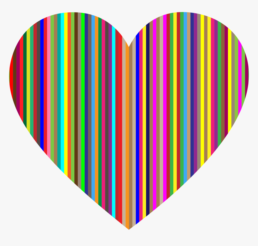 Vertical Vector Pink - Vertical Striped Heart, HD Png Download