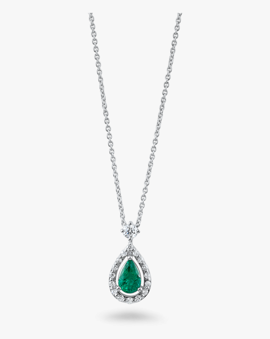 Diamond Necklace With An Emerald - Pendant, HD Png Download