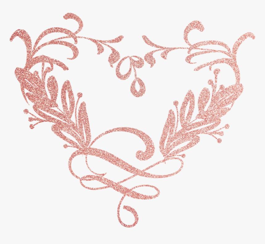 #love #heart #flowers #rosegold #glitter #geometric - Cross-stitch, HD Png Download
