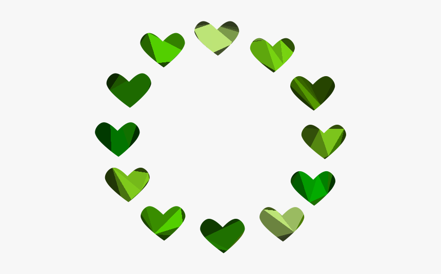 #hearts #green #heartcrown #heartart #heartcircle #greenhearts - Hearts Circle Vector, HD Png Download