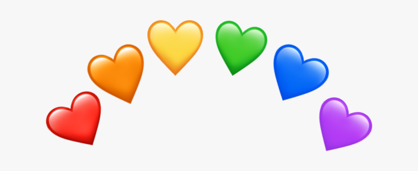 #heart #hearts #heartcrown #emojicrown #rainbowcrown - Heart, HD Png Download
