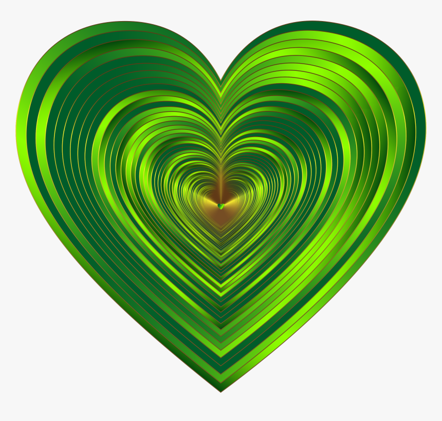 Hearts Tunnel - Green Metallic Heart, HD Png Download