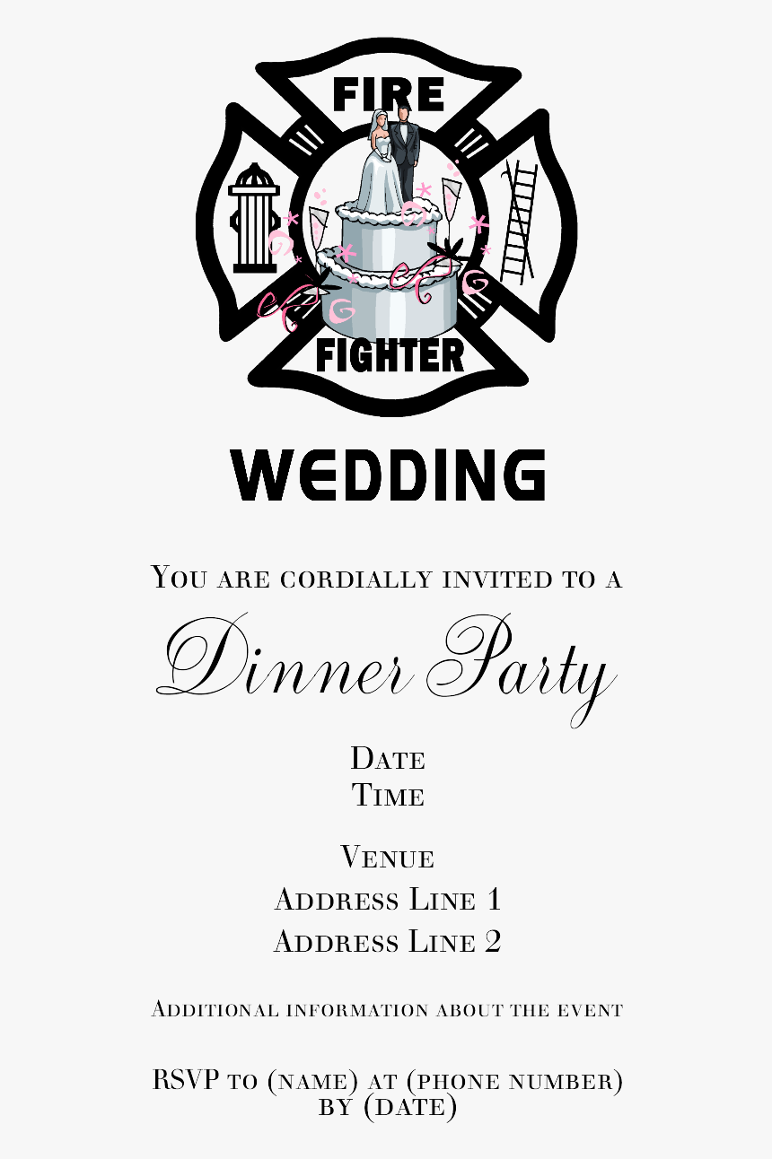 Clip Art Wedding Invitations Bridal Showers - Name Tag For Fire Department, HD Png Download