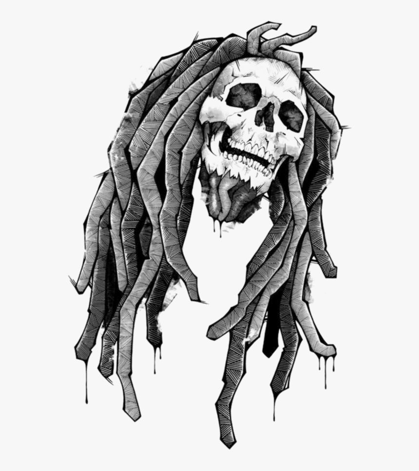#mq #skull #grey #reagge #dreads - Bob Marley Skull, HD Png Download