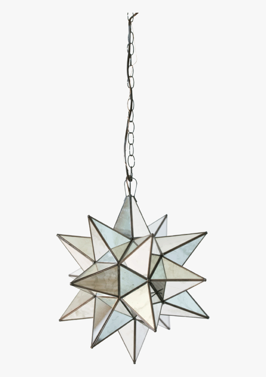 Polaris Hollywood Regency Star Antique Mirror Glass - Chandelier, HD Png Download