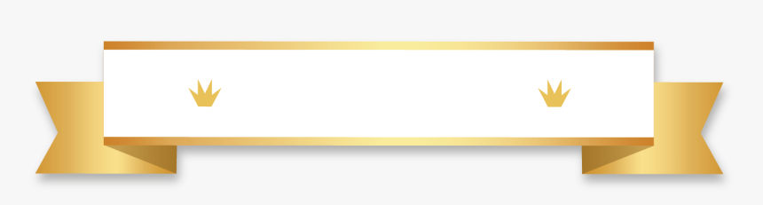 Golden Ribbon Banner White Stripes With Down Fold Wedge - Beige, HD Png Download