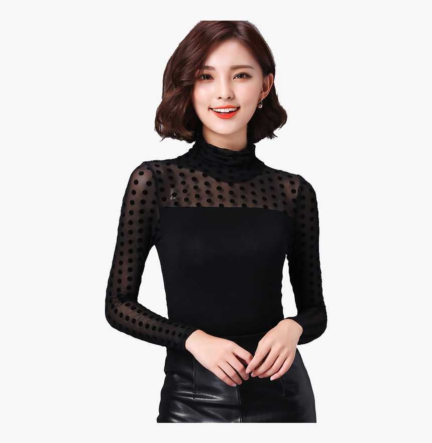 Basic Shirts Blouses Sheer Hot Women Fashion Autumn - Clothing, HD Png Download