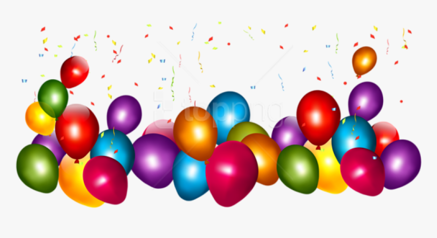 Free Png Download Transparent Colorful Balloons With - Confetti And Balloons Transparent, Png Download