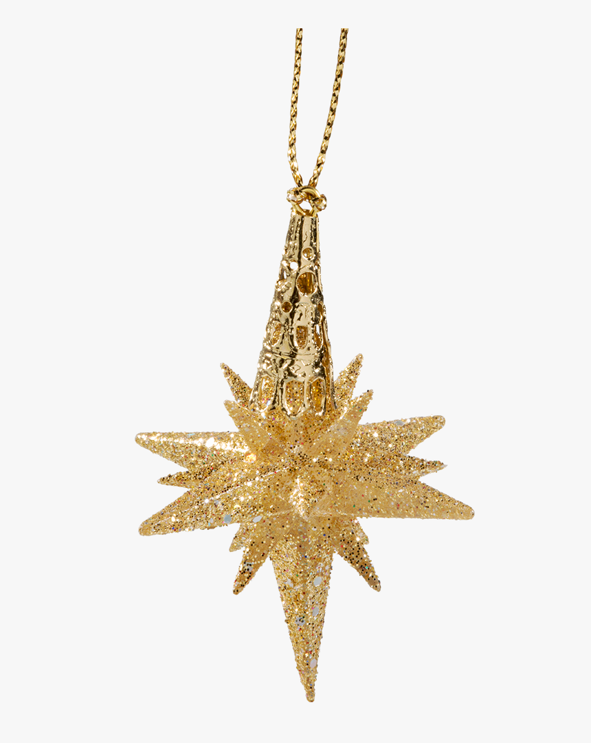 Star With Glitter, Gold, 6 Cm - Locket, HD Png Download