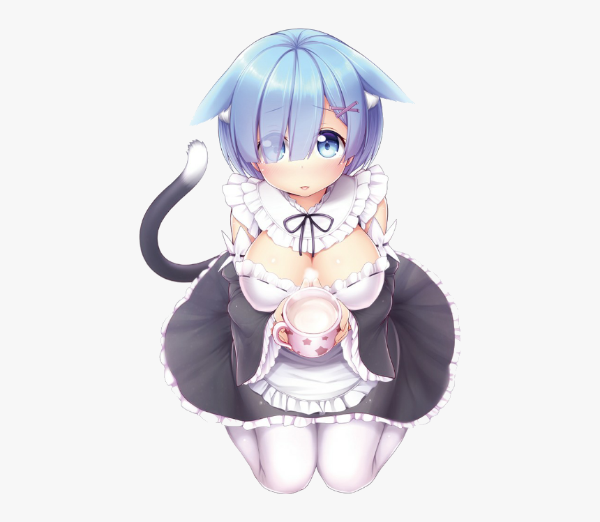 ##anime #animegirl #rezero #rem #catgirl #cute - Rem Neko, HD Png Download